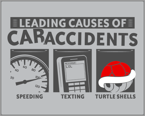 leading-cause-of-car-accidents-red-turtle-shell-mario-kart-funny-video-game-t-shirt-snorgtees.gif